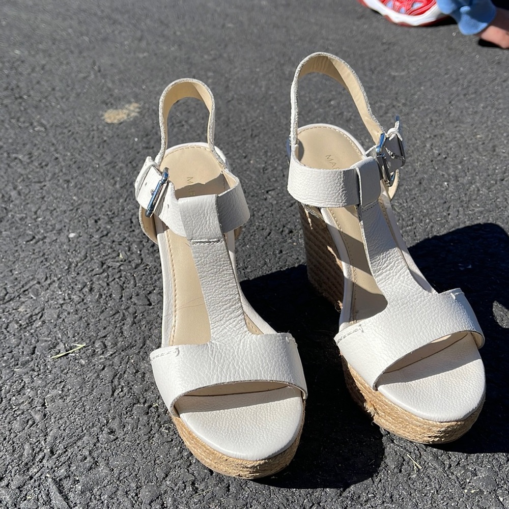 White wedge heels size 6.5